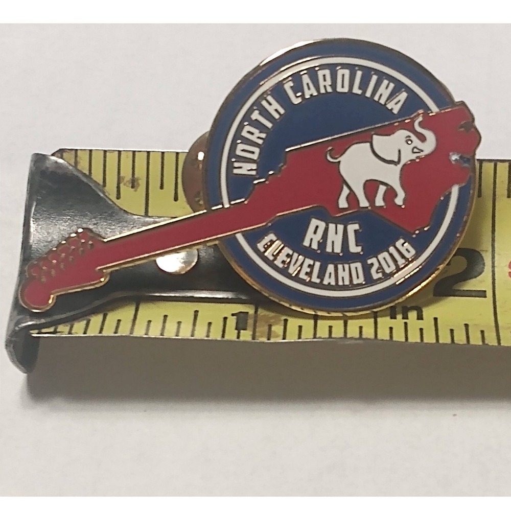 VINTAGE 2016 RNC Cleveland North Carolina Guitar Pin Political GOP Americana - Picture 4 of 4